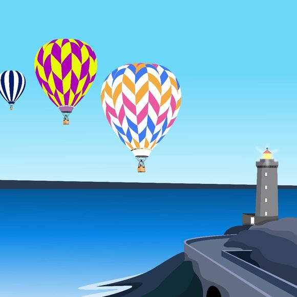 Hot Air Balloon Landscape - Picture 2 of 2